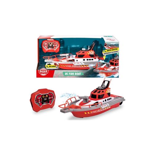 Dickie Toys Bateau de pompiers RC Bateau RC débutant motorisé