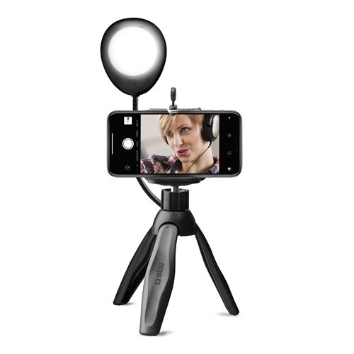 Trépied à selfie avec anneau lumineux