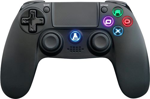 The G-Lab K-Pad Iridium Ps4, Manette sans Fil pour Ps4 avec Vibrations Intégrées, Manette Ps4 6-Axis Sensor avec Double Vibration, Pavé Tactile, Prise Audio, Batterie Longue Durée - Ps4/Pc