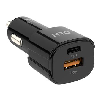 DLH - Stroomadapter voor auto - 38 Watt - FC - 2 uitgangsaansluitingen (USB type A, USB-C) - 1