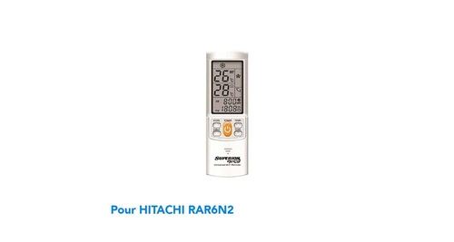 Télécommande de remplacement climatisation pour hitachi rar6n2