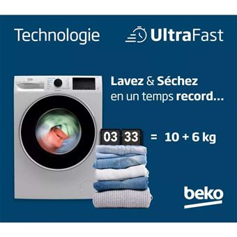 Lave linge hublot Beko B5DFT51044DOS 7178572700 6 kg 1400 tr/min 60 cm - 1