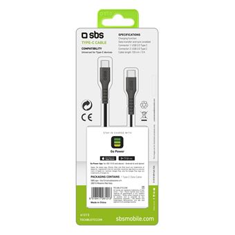 Câble de charge avec connecteurs Type C 2.0- SBS