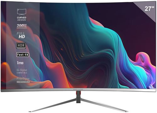 MARS GAMING Ecran incurvé 24' MV 27C Full HD 200Hz (Blanc)