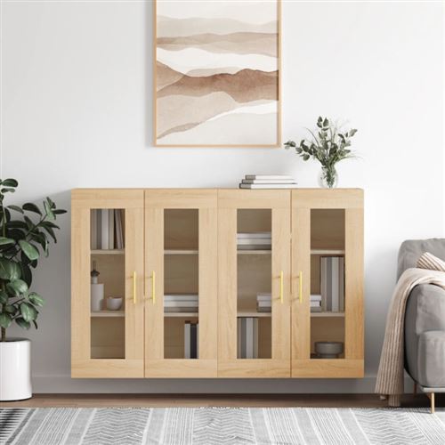 Non Communiqué Marron Armoires Murales 2 Pcs Chêne Sonoma Bois D Ingénierie