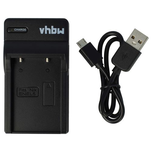 vhbw Chargeur de batterie USB pour caméra compatible avec Nikon CoolPix 3700, 4200, 5200, 5900, 7900, P100, P3, P4, P500, P5000, P510, P5100, P530