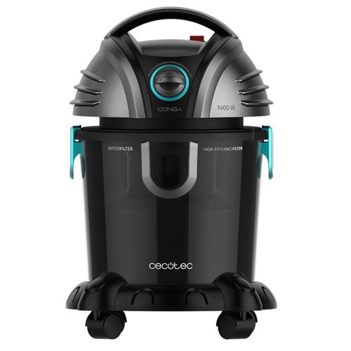 Aspirateur à solides et liquides Cecotec Conga Wet&Dy Total Clean Noir, Capacité de 15L, 1400 W