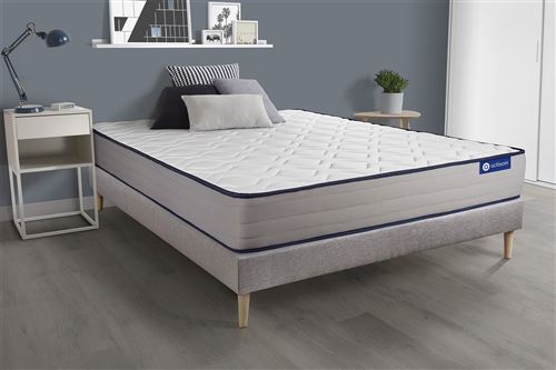 Ensemble matelas Ressorts ensach&eacute;s et M&eacute;moire de forme ACTIFLEX FORM 160x200 cm 5zones de confort +