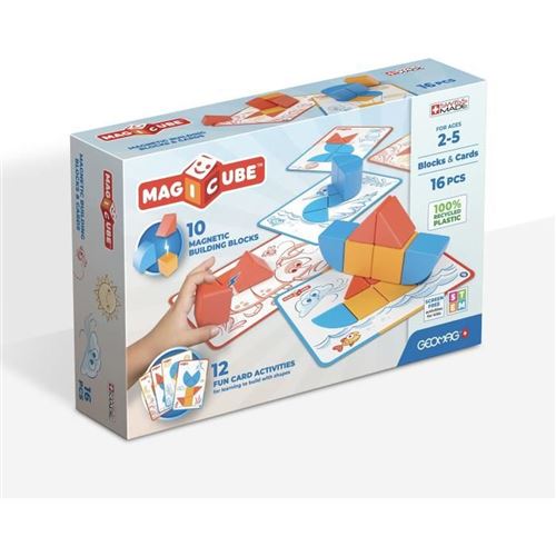 Non Communiqué Multicolore Jeu De Construction Magicube Geomag Gm302 10 Blocs Magnétiques 6 Cartes D’activités