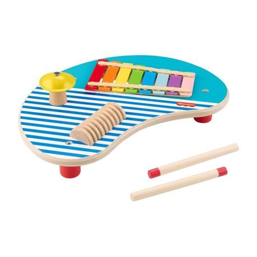 Fisher-Price-Table Musicale En Bois Avec Instruments De Percussion Hxt91