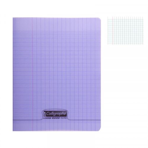 Cahier - 24x32(cm) - Grands carreaux - 96 pages - couverture en polypro - sans spirale - Clairefontaine - Calligraphe