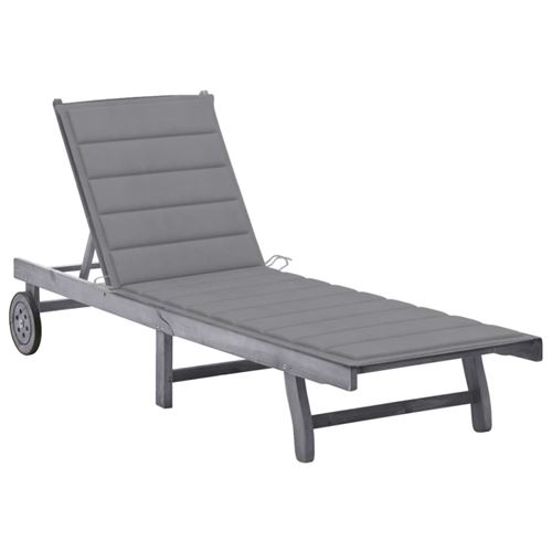 VidaXL - Chaise longue bois d'acacia, One Size, Gris