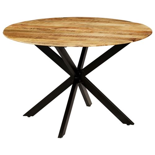 vidaXL Table de salle à manger Bois de manguier brut et Acier 120x77cm