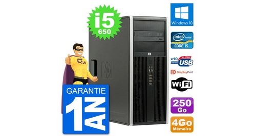 Pc tour hp 8100 elite intel core i5-650 ram 4go disque dur 250go windows 10 wifi