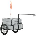 Remorque chariot à vélo avec coffre de rangement amovible pliable 65L
