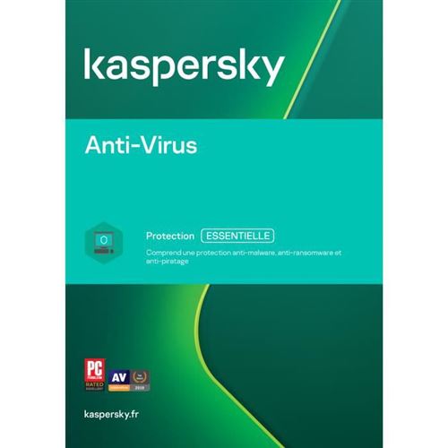 Logiciel antivirus à télécharger Kaspersky antivirus 2021 - 1 PC - 1 an