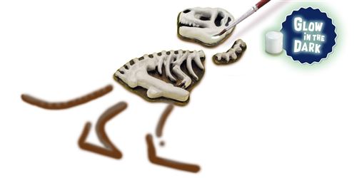 SES Creative moulage et peinture de T-Rex avec un squelette qui brille dans le noir