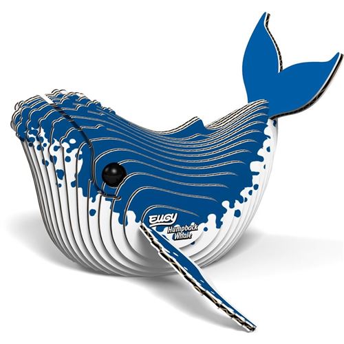 Eugy Kit de construction d'un modèle 3D de baleine à bosse 7 pièces bleu/blanc