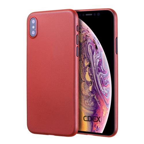 doupi UltraSlim Coque pour iPhone Xs Max (iPhone 10s Max) 6,5 pouces, fin mat ultra mince et ultra léger Bumper Cover Housse de Protection, rouge