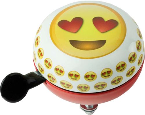 Widek sonnette de vélo Emoticon Heart Eyes blanc/rouge/jaune 80 mm