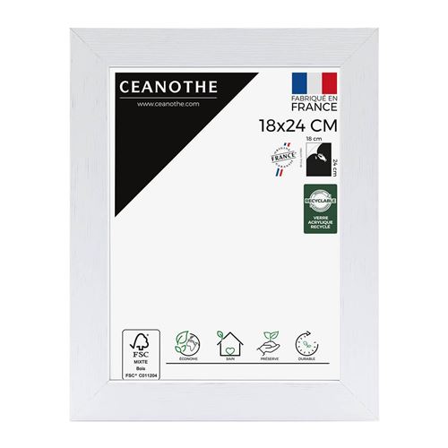 Cadre photo Karma blanc 18x24 cm, bois reconstitué - marque française