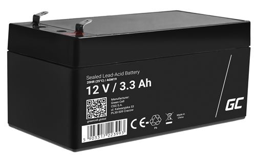 Green Cell AGM Batterie au plomb 12V 3.3Ah
