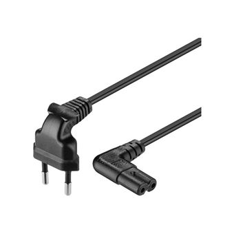 goobay NK 104 S - Câble d'alimentation - power IEC 60320 C7 pour Europlug (M) - CA 250 V - 5 m - connecteur à 90 ° - noir - 1