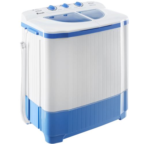 Mini lave-linge Tectake 400777 - Machine à laver séchante - largeur : 65 cm  - profondeur : 40 cm - hauteur : 75 cm - chargement par le dessus - 4.5 kg  - blanc