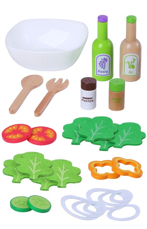 Gerardo's Toys salade en bois 28 pièces
