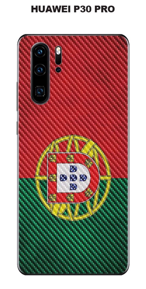 Coque Huawei P30 PRO design Drapeau Portugal vintage effet Carbone