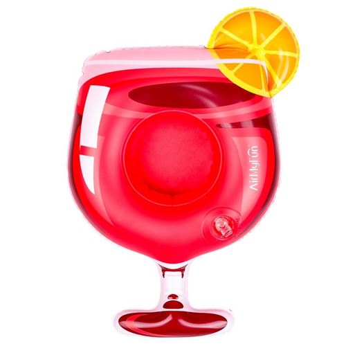 Porte Boisson Gonfable pour Piscine ou Plage, Flotteur, Accessoire d'Eau - Cocktail Passion 29x20cm