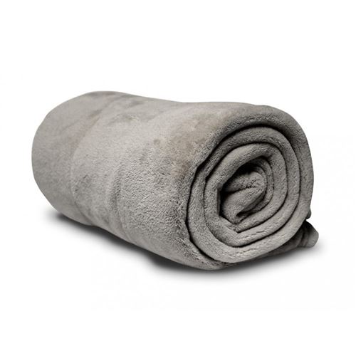 Couverture MICROFIBRE polaire 180x220 cm gris clair, par Soleil d'ocre