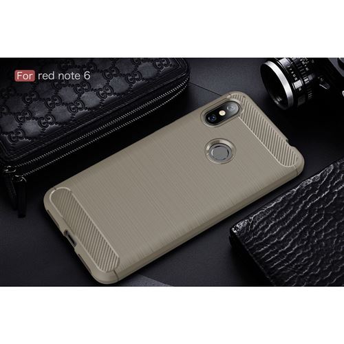 Xiaomi Redmi Note 6 Pro Carbone Gris Coque Housse Etui En Silicone Gel Souple hfs-house®