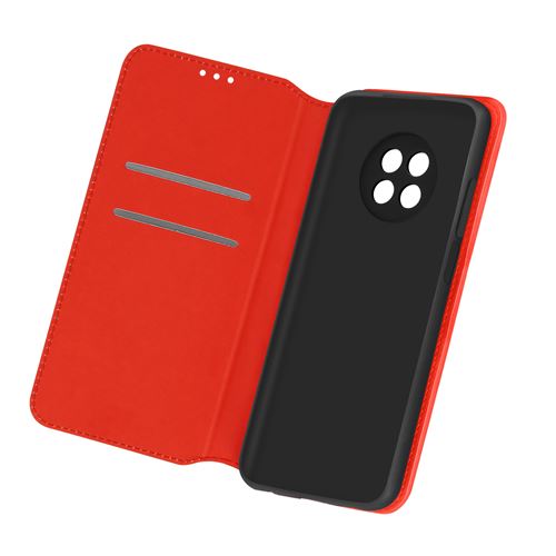 Housse pour Xiaomi Redmi Note 9T 5G Folio Portefeuille Fonction Support Rouge