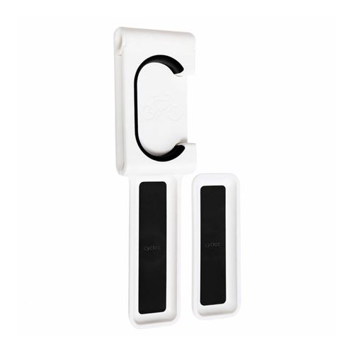 Presentoir-support 1 velo cycloc endo mural blanc (fixation par la roue)