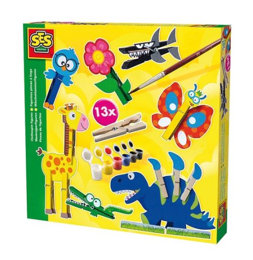 Ses - 14903 - kit de loisir créatif - drôles de figurines - pince à linge