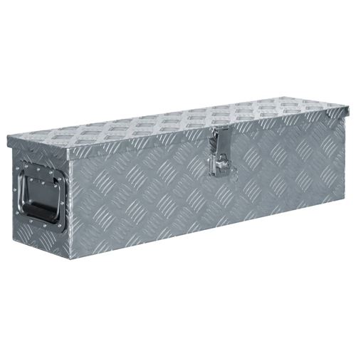 VidaXL Boîte en aluminium 80,5 x 22 x 22 cm Argenté