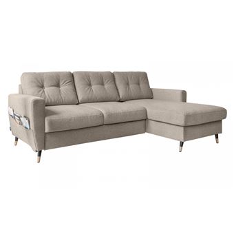 470 sur bobochic canape d angle convertible coffre scandi deluxe antitache beige angle droit achat prix fnac