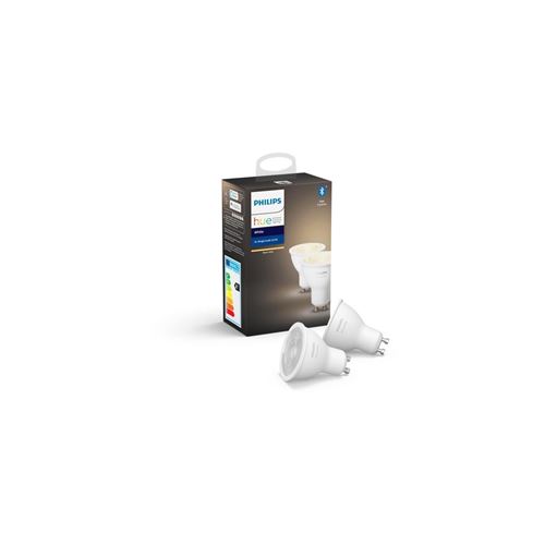 PHILIPS HUE Pack de 2 ampoules White - 5,5 W - GU10 - Bluetooth
