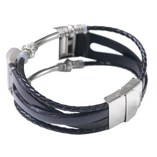 Remplacement bracelet en cuir Band Bracelet Bracelet Pour Fitbit Charge 2 BK