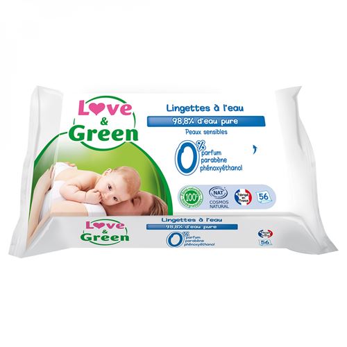 Love & Green - Lingette Sensitive 56 Pièces - Lot de 5