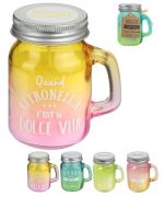1 Bougie Citronnelle Forme Mason Jar Bocal Parfumee 9 X 5 Cm Deco