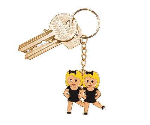 Doiy porte-clés danse jumeaux junior 13 cm métal jaune