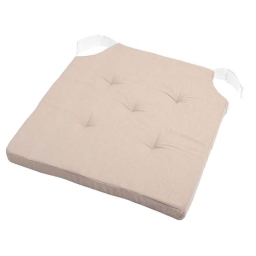 Coussin de chaise - reversible - Lin et Beige 38 x 38 cm