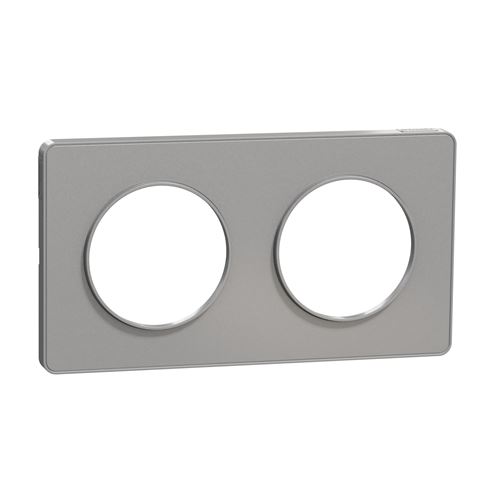 Schneider Electric Aluminium Plaque Odace Touch Horizontal/Vertical 2 Postes - S530804