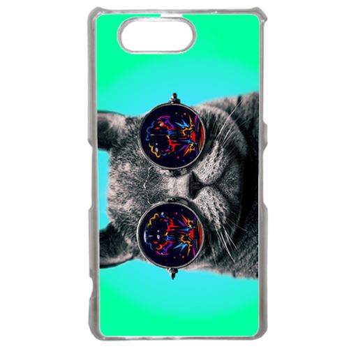 Coque Chat Fun À Lunette Compatible Sony Xperia Z3 Transparent