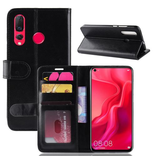 Etui en PU avec support de couleur noir pour votre Huawei Nova 4
