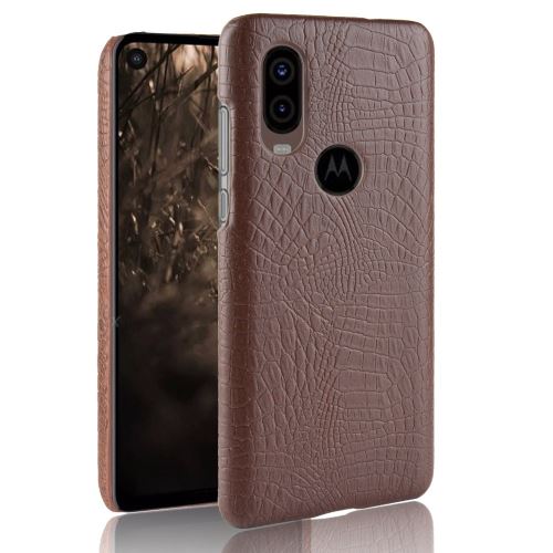 Etui en PU crocodile dur café pour votre Motorola P40