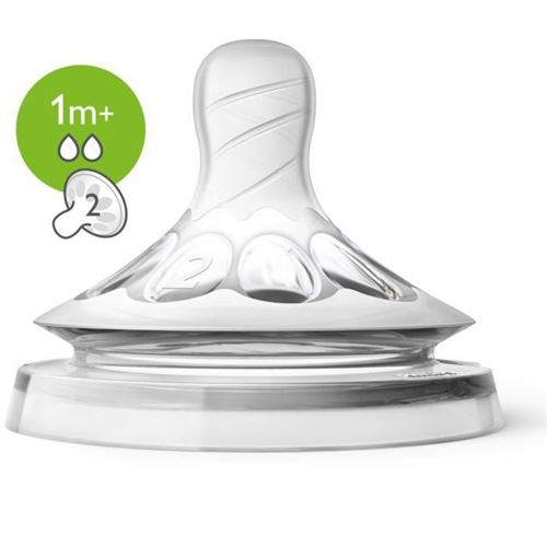 Lot de 2 tétines natural 1 mois + débit lent - philips avent