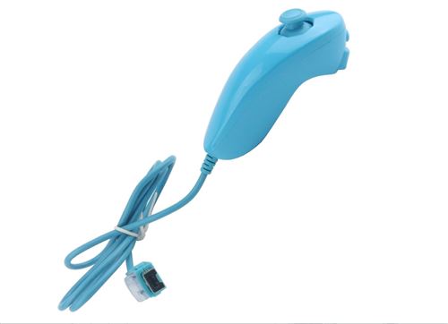 Non Communiqué Bleu Nunchuk Compatible Pour Manette Nintendo Wii - Qumox®